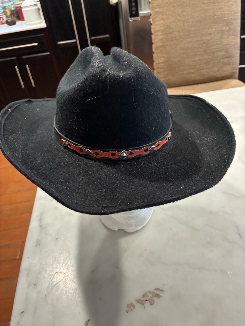 Summit Black Wool Felt Cowboy Hat Size Medium